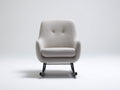 Sedia a dondolo - tessuto-metallo - 80x74x93 cm - grigio chiaro-nero - stile moderno