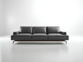 Divano a 3 posti - pelle sintetica-legno-metallo - 240x97x81 cm - grigio antracite - stile moderno rialzato