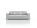 Divano a 3 posti - pelle sintetica-legno - 225x92x82 cm - grigio ghiaccio - stile minimalista moderno