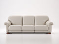 Divano a 3 posti - pelle sintetica-legno - 228x99x91 cm - avorio - stile classico