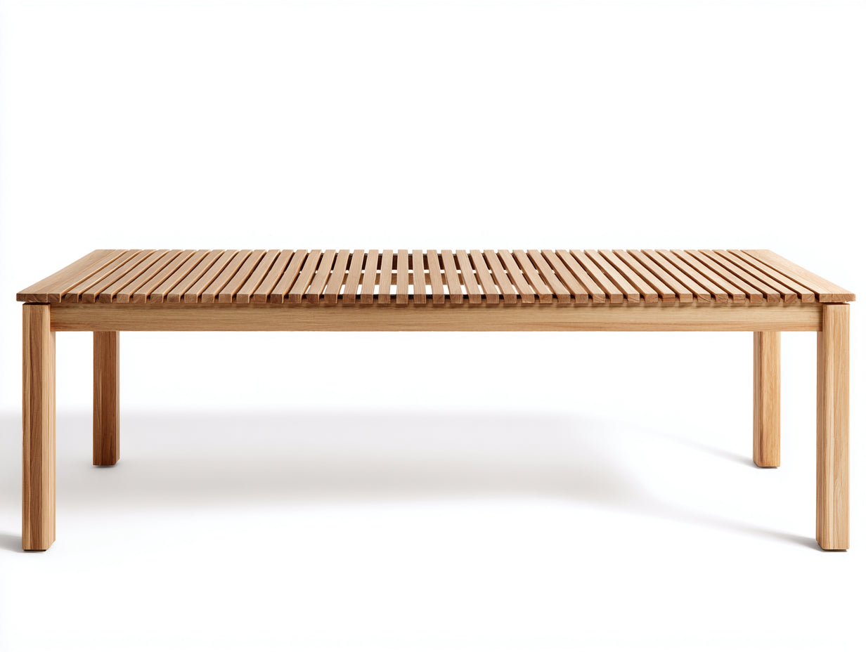 Tavolo da giardino - Legno - 220 x 100 x 75 cm - Marrone chiaro - Stile contemporaneo lineare