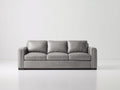 Divano a 3 posti - pelle sintetica-legno - 226x94x83 cm - grigio chiaro - stile moderno