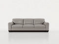 Divano a 3 posti - pelle sintetica-legno - 229x96x87 cm - grigio tortora - stile moderno sobrio