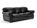 Divano a 3 posti - pelle sintetica-legno-metallo - 238x102x91 cm - nero - stile classico con braccioli arrotolati