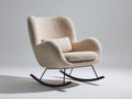Sedia a dondolo - tessuto bouclé-metallo - 86x79x101 cm - beige-nero - stile contemporaneo